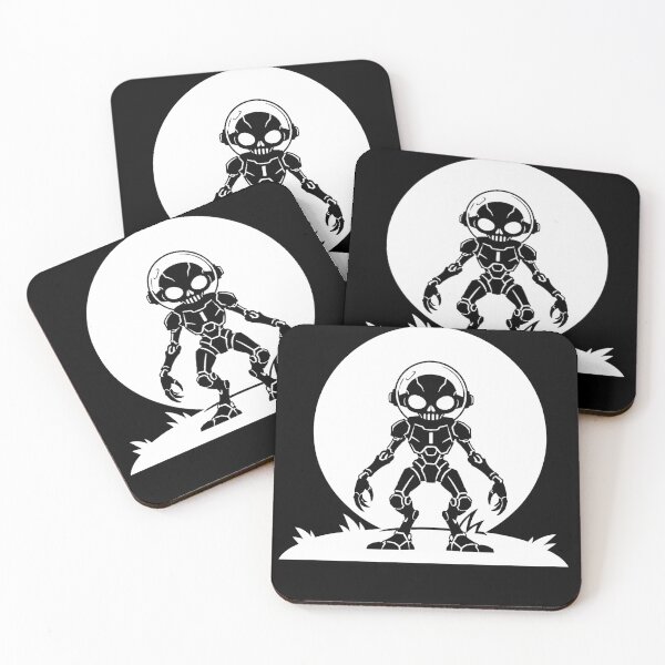 Item preview, Full Moon Robo-Alien Silhouette White Tee designed and sold by DredMuunStudios.