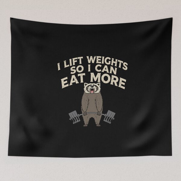 Item preview, I Lift Weights So I Can Eat More Funny Raccoon Gym Weightlifting designed and sold by Digistore1221.