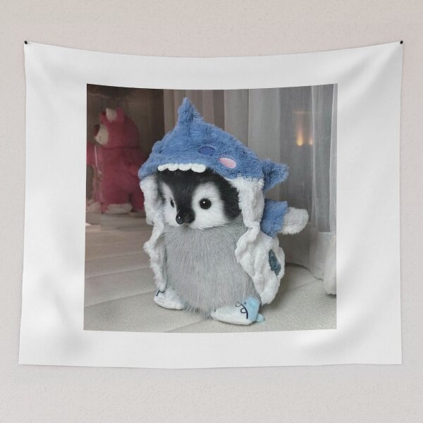 Item preview, Cute Baby Penguin Wearing a Blue Shark Hat designed and sold by Jesus-istheway.