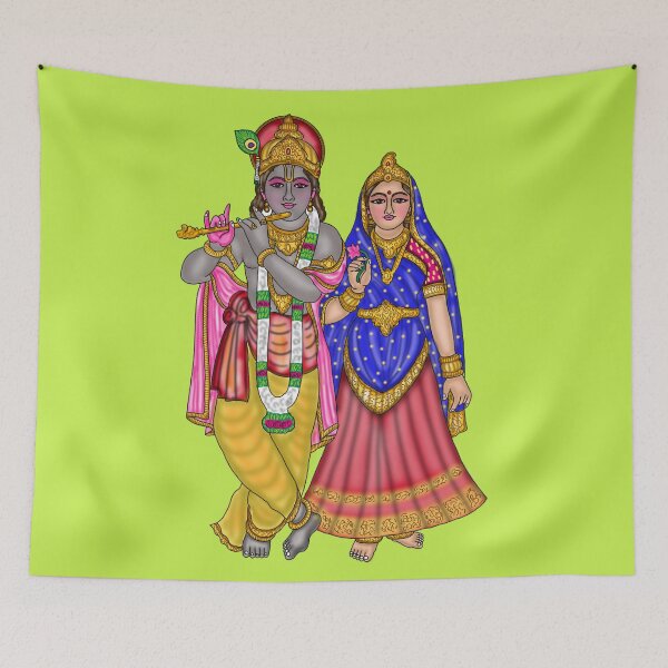 Item preview, Radha Krishna Artwork | Divine Hindu Spiritual Digital Painting Illustration designed and sold by Harshit_Digital_Arts.