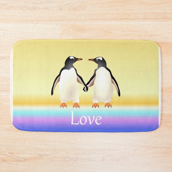 Item preview, 'Love' Gentoo Penguins holding hands (flippers)  designed and sold by Adamo-illustration.