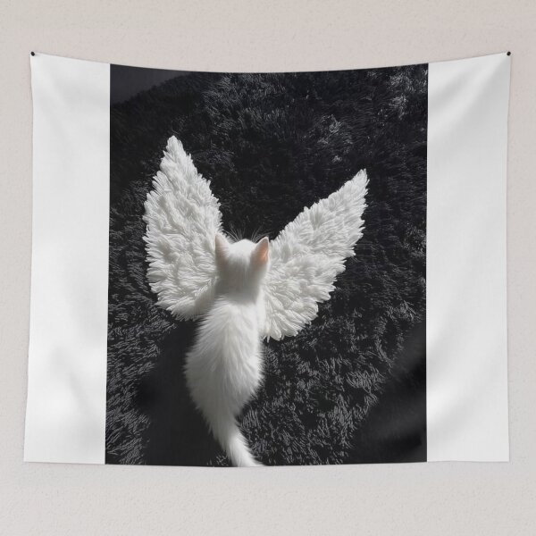 Item preview, Angel Kitten with White Wings | Cute Heavenly Cat Aesthetic designed and sold by Jesus-istheway.