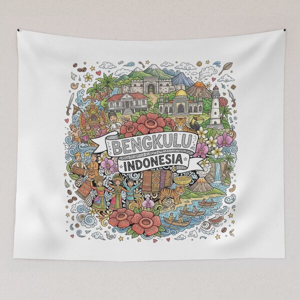 Item preview, Wonderful Bengkulu Indonesia Travel Souvenir Heritage Colorful Cultural Doodle designed and sold by arisukma11.
