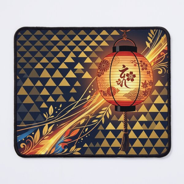 Item preview, Glowing Traditional Japanese Lantern and Golden Patterns - Wa-Modern Art designed and sold by Hikariha Studio.