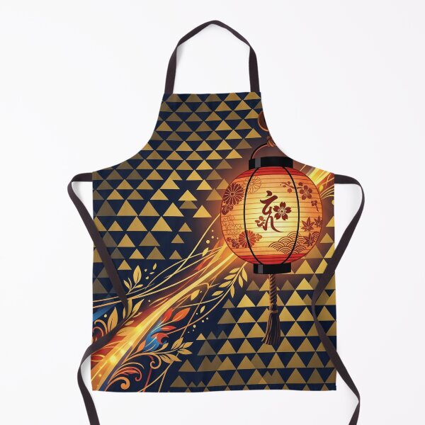 Item preview, Glowing Traditional Japanese Lantern and Golden Patterns - Wa-Modern Art designed and sold by Hikariha Studio.