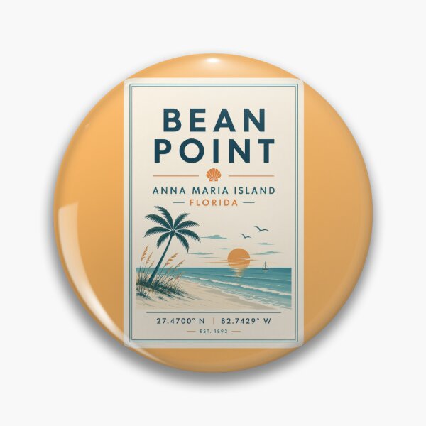 Item preview, Bean Point Coordinates | Anna Maria Island Florida Minimal Coastal Design designed and sold by piketo.