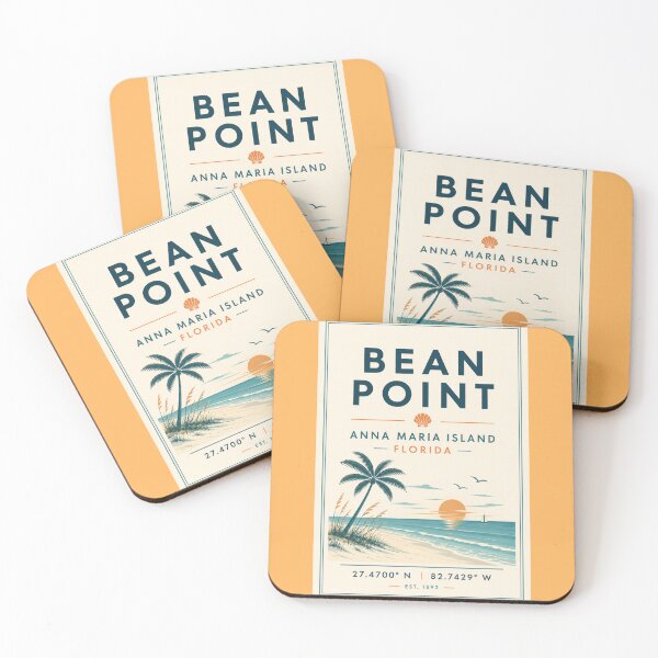Item preview, Bean Point Coordinates | Anna Maria Island Florida Minimal Coastal Design designed and sold by piketo.