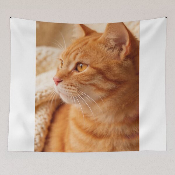 Item preview, Cozy Ginger Cat Portrait | Warm Orange Tabby Aesthetic designed and sold by Jesus-istheway.