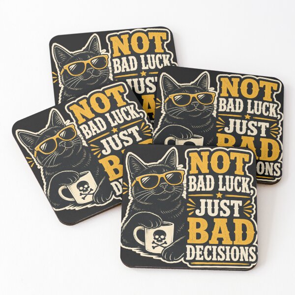 Item preview, Cool Cat Bad Decisions Sarcastic Humor Shirt designed and sold by Retro Rascals Co..