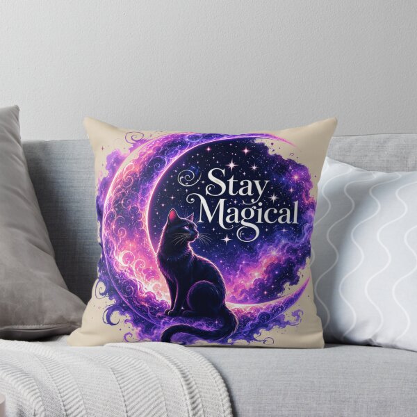 Item preview, Mystical Black Cat Moon Stay Magical Galaxy designed and sold by Retro Rascals Co..