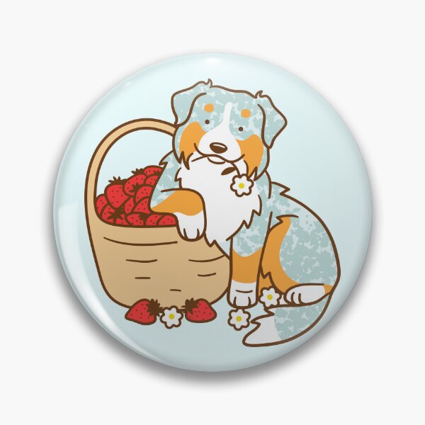 Item preview, Australian Shepherd and Strawberries designed and sold by Wlaurence.