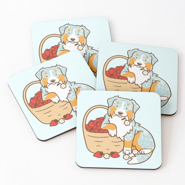 Item preview, Australian Shepherd and Strawberries designed and sold by Wlaurence.