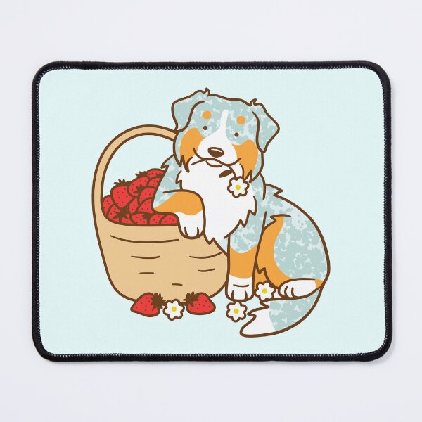 Item preview, Australian Shepherd and Strawberries designed and sold by Wlaurence.