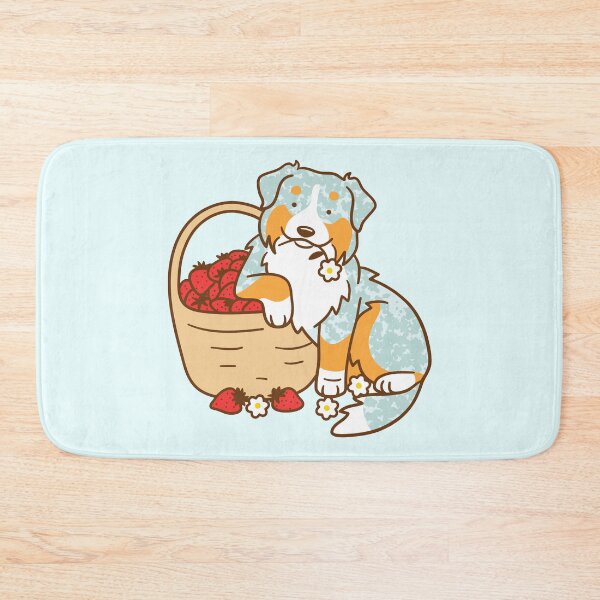 Item preview, Australian Shepherd and Strawberries designed and sold by Wlaurence.