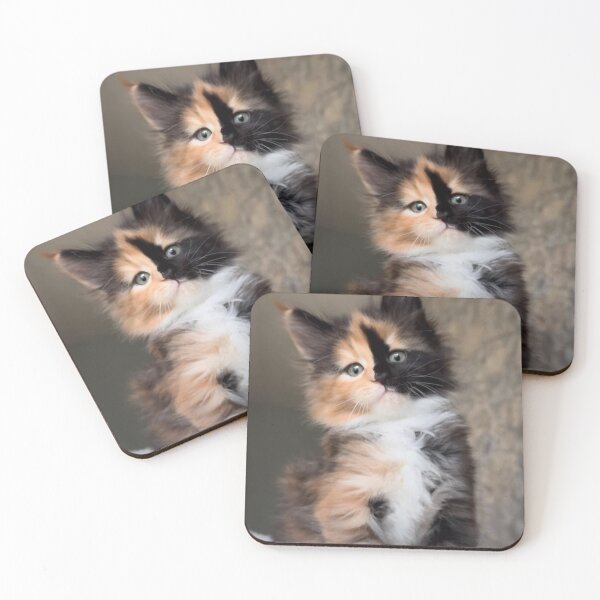 Item preview, Adorable Fluffy Calico Kitten | Cute Tricolor Cat Portrait designed and sold by Jesus-istheway.