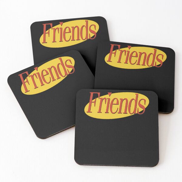 Item preview, Texto rojo estilizado en un óvalo amarillo que deletrea la palabra "Friends" (amigos). designed and sold by Ezzedible.
