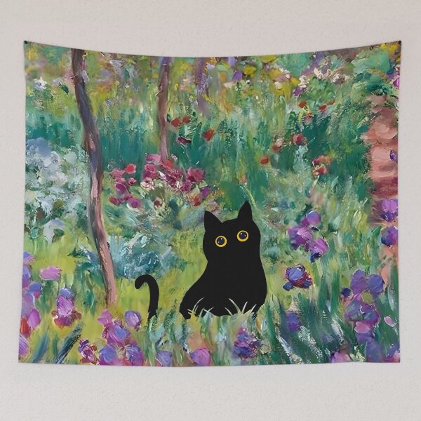 Item preview, Monet Irises Garden Cat designed and sold by PurrfectHome.