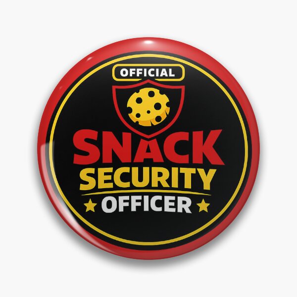 Item preview, Snack Security Officer – Funny Food Lover Badge Design designed and sold by DesignHouse07.