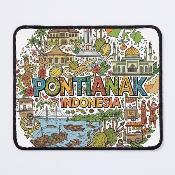 Item preview, Wonderful Pontianak Indonesia Travel Souvenir Heritage Colorful Cultural Doodle designed and sold by arisukma11.