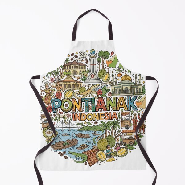 Item preview, Wonderful Pontianak Indonesia Travel Souvenir Heritage Colorful Cultural Doodle designed and sold by arisukma11.