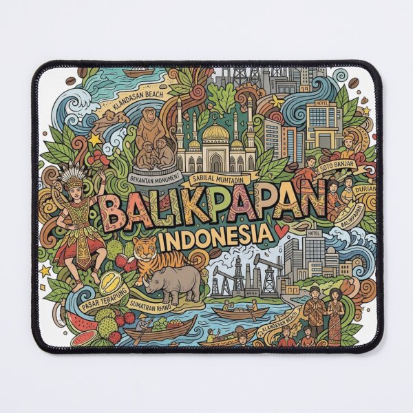 Item preview, Wonderful Balikpapan Indonesia Travel Souvenir Heritage Colorful Cultural Doodle designed and sold by arisukma11.