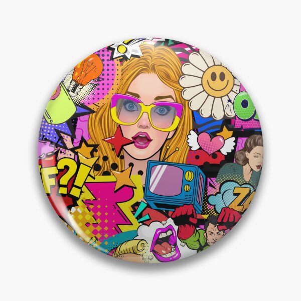 Item preview, Retro Pop Art Maximalist Collage  designed and sold by Side By Side Studio.