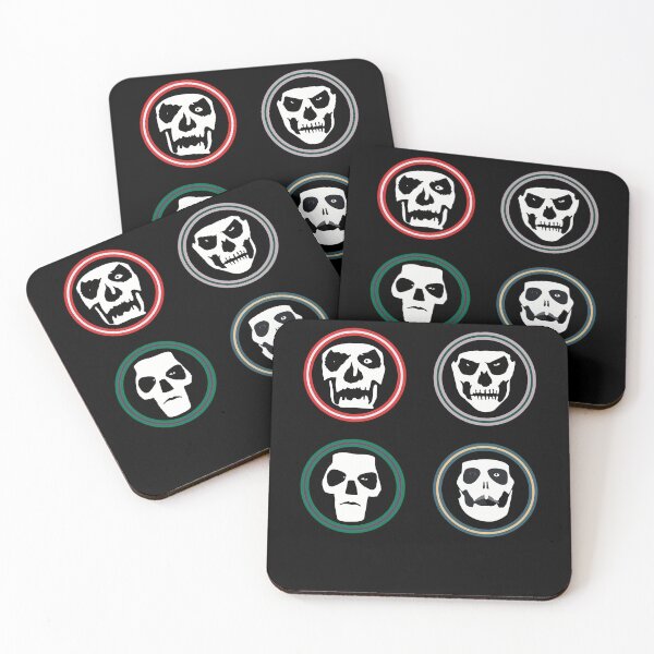 Item preview, Four Different Evil Skull Faces Circular Badges designed and sold by Memecats.