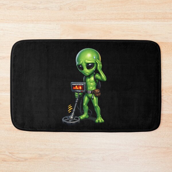 Item preview, Alien Searching for Humans with Detector Funny Sci-Fi Illustration designed and sold by builtforyou.