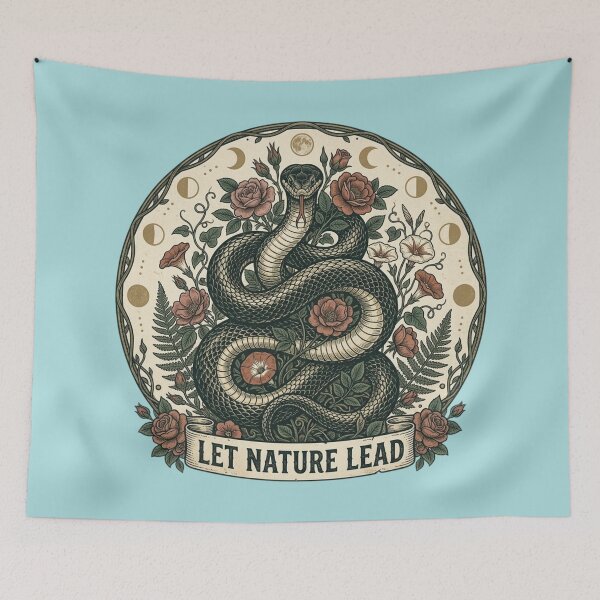 Item preview, Let Nature Lead Snake Moon Phase Design designed and sold by BirdsnStuff.