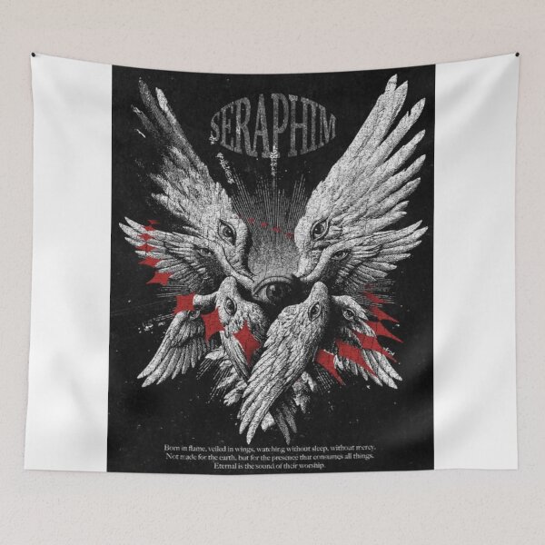 Item preview, Seraphim – Biblical Angel Dark Gothic Christian Art | Celestial Wings Design designed and sold by Jesus-istheway.
