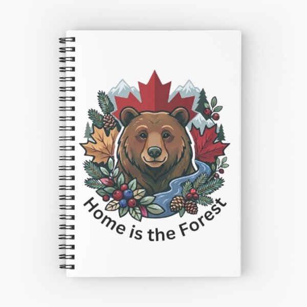 Item preview, Home Is The Forest Canadian Bear Illustration designed and sold by Northern Glow Art.