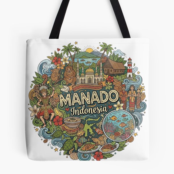 Item preview, Wonderful Manado Indonesia Travel Souvenir Heritage Colorful Cultural Doodle  designed and sold by arisukma11.