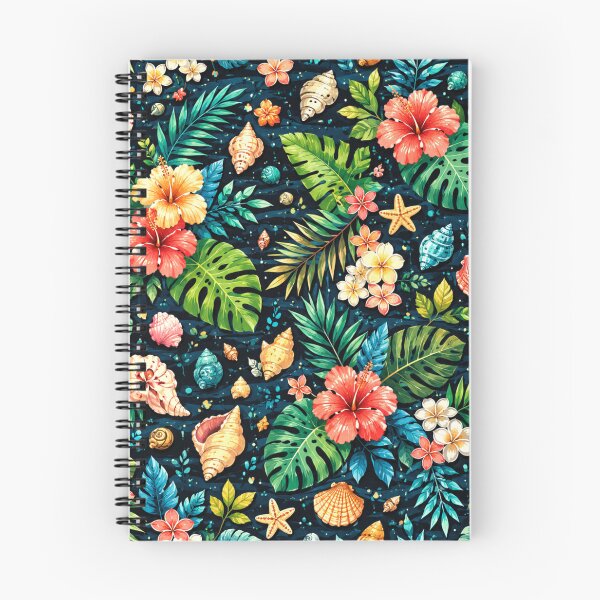 Item preview, Tropical Hyacinth Flowers, Palm Leaves and Shells Pattern designed and sold by DEC02.