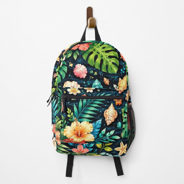 Item preview, Tropical Hyacinth Flowers, Palm Leaves and Shells Pattern designed and sold by DEC02.