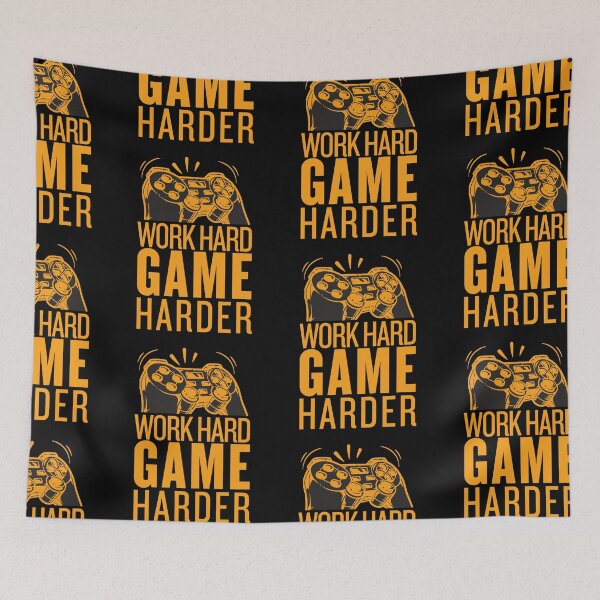 Item preview, Work Hard, Game Harder | Funny Gamer T-Shirt designed and sold by BrokenLabel.