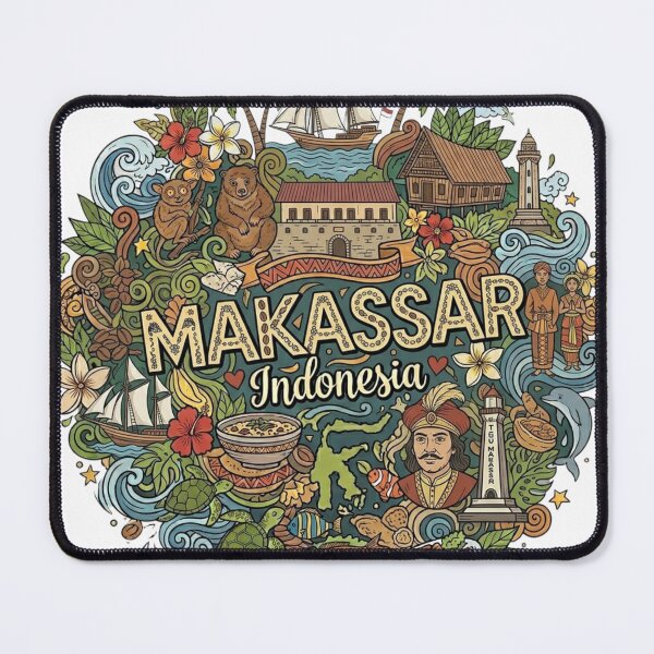 Item preview, Wonderful Makassar Indonesia Travel Souvenir Heritage Colorful Cultural Doodle designed and sold by arisukma11.