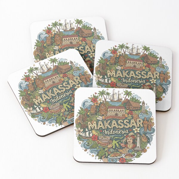 Item preview, Wonderful Makassar Indonesia Travel Souvenir Heritage Colorful Cultural Doodle designed and sold by arisukma11.