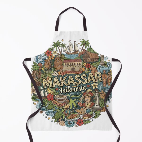 Item preview, Wonderful Makassar Indonesia Travel Souvenir Heritage Colorful Cultural Doodle designed and sold by arisukma11.