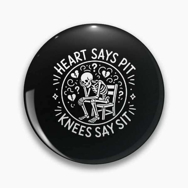 Item preview, Heart Says Pit Knees Say Sit Funny Confused Skeleton designed and sold by gunaone-design.