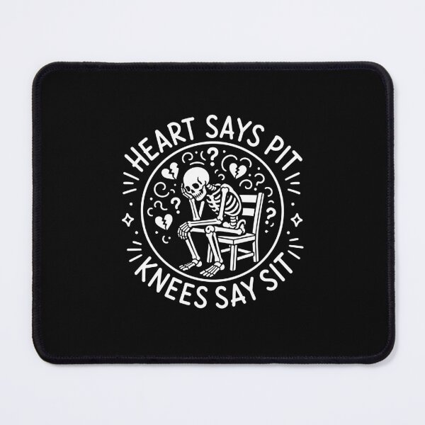 Item preview, Heart Says Pit Knees Say Sit Funny Confused Skeleton designed and sold by gunaone-design.