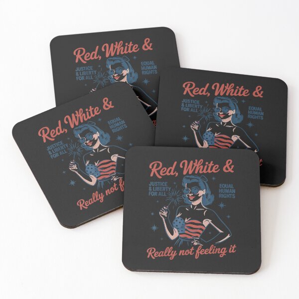 Item preview, Retro Vintage Red White and Not Really Feeling It Feminism designed and sold by FrankIsabel.