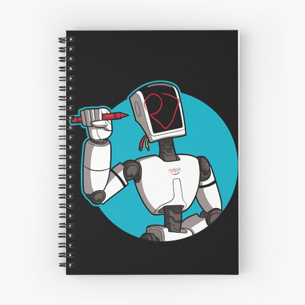 Item preview, Futuristic Robot Character Holding A Red Crayon Inside Blue Circle designed and sold by JeepsterG.