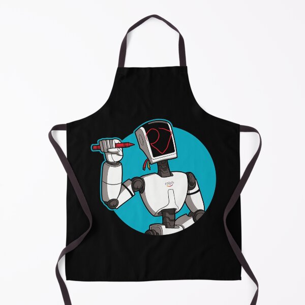 Item preview, Futuristic Robot Character Holding A Red Crayon Inside Blue Circle designed and sold by JeepsterG.