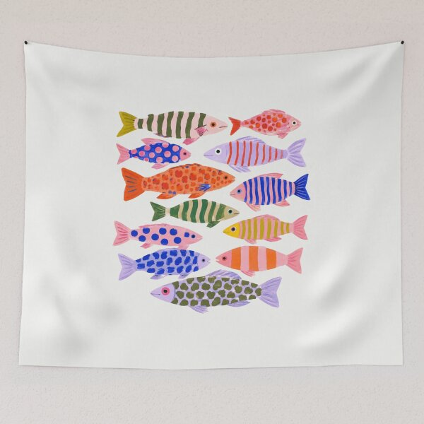 Item preview, Colorful Fish Illustration Art Print designed and sold by bosamji.