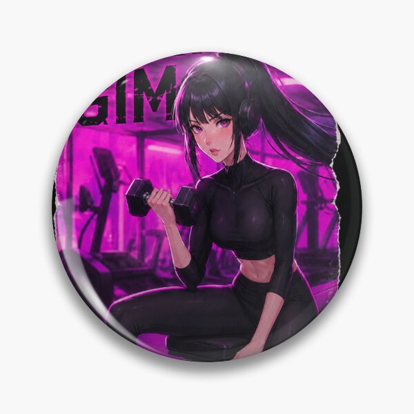 Item preview, Tokio Gym Anime Girl Fitness Neon Cyberpunk Weightlifting Art designed and sold by Digistore1221.
