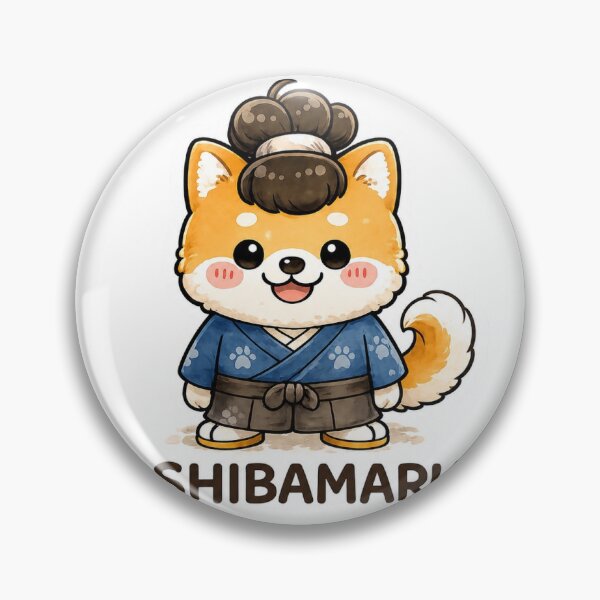 Item preview, Cute Shibamaru Shiba Inu Samurai Sticker designed and sold by ComKomuJapan.
