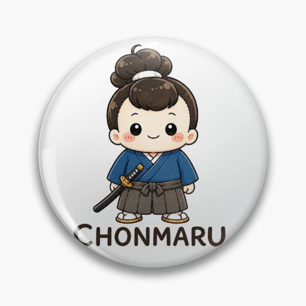 Item preview, Cute Chonmaru Japanese Samurai Boy Sticker designed and sold by ComKomuJapan.