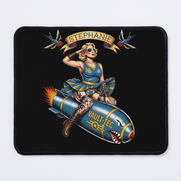 Item preview, Vault Girl Nuke Rider Pinup Tattoo designed and sold by Fictional Ink Society.