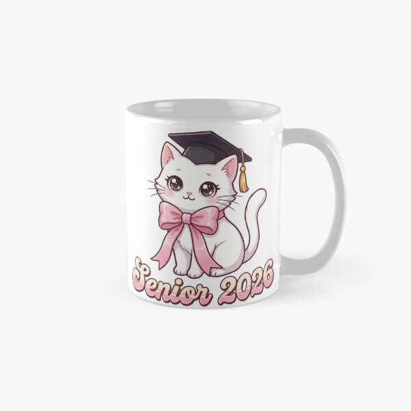 Item preview, Senior 2026 Cute Coquette Cat with Pink Bow Graduation Design designed and sold by mostafa gebril  ⭐⭐⭐⭐⭐.
