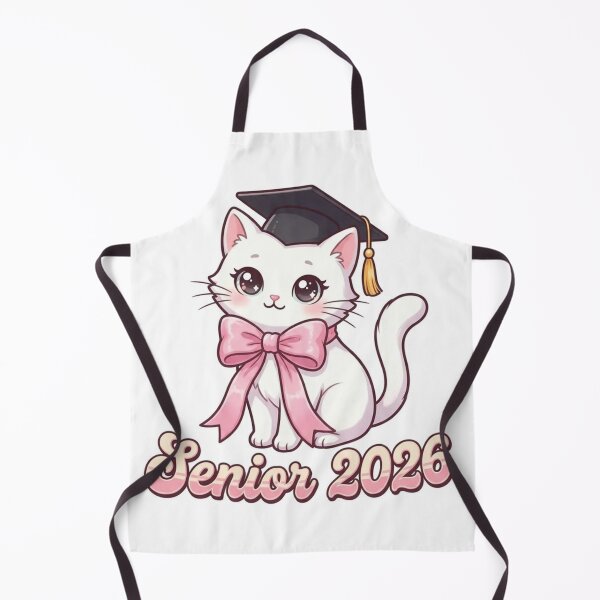 Item preview, Senior 2026 Cute Coquette Cat with Pink Bow Graduation Design designed and sold by mostafa gebril ⭐⭐⭐⭐⭐.